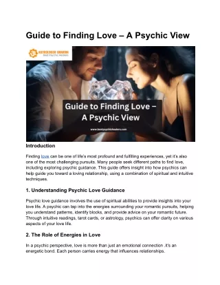 Guide to Finding Love – A Psychic View