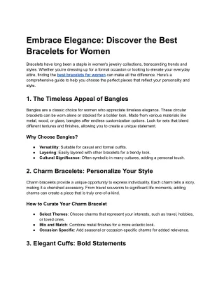 Embrace Elegance_ Discover the Best Bracelets for Women