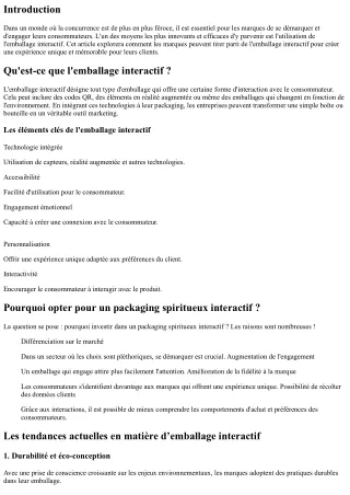 “Emballage interactif : engager les consommateurs avec vos produits.”