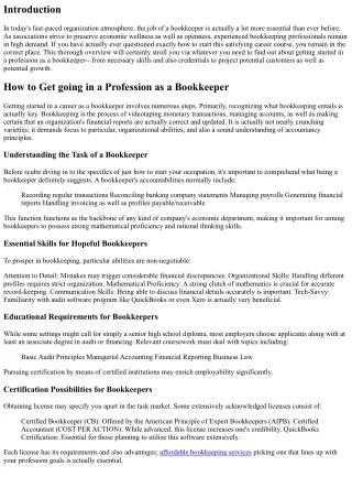 Just How to Begin in a Career as a Bookkeeper