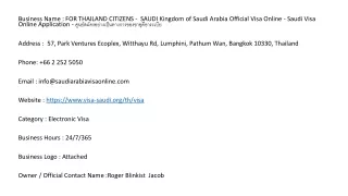 FOR THAILAND CITIZENS -  SAUDI Kingdom of Saudi Arabia Official Visa Online - Sa