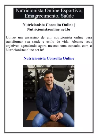 Nutricionista Consulta Online  Nutricionistaonline.net.br