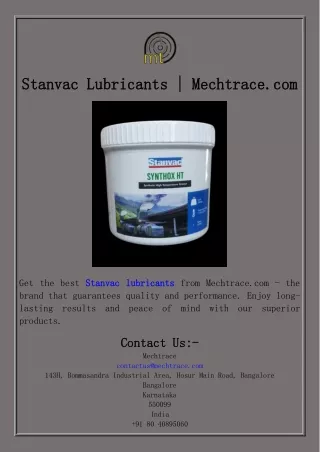 Stanvac Lubricants  Mechtrace.com