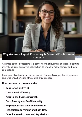 Why Accurate Payroll Processing Is Essential For Business Success?