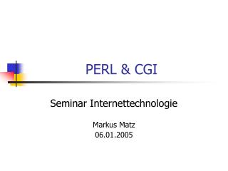 PERL &amp; CGI