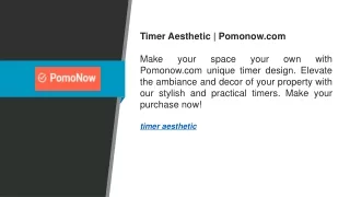 Timer Aesthetic  Pomonow.com