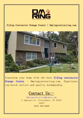 Siding Contractor Orange County  Dmringcontracting.com