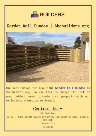 Garden Wall Dundee  Abcbuilders.org