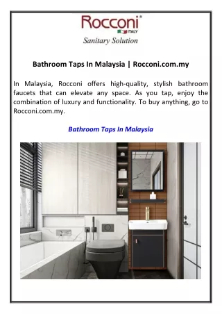 Bathroom Taps In Malaysia Rocconi.com.my