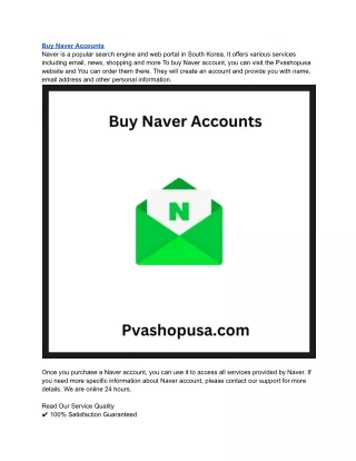 Buy Naver Accounts