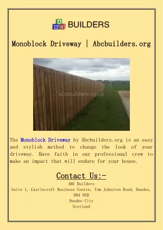 Monoblock Driveway  Abcbuilders.org