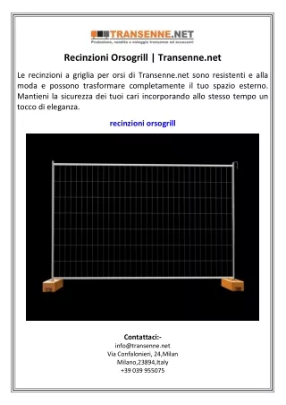 Recinzioni Orsogrill Transenne.net