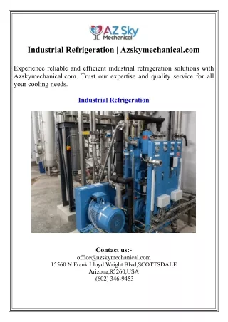 Industrial Refrigeration  Azskymechanical.com