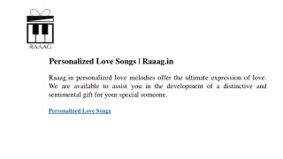 Personalized Love Songs  Raaag.in