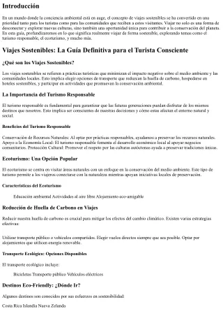 Viajes Sostenibles: La Guía Definitiva para el Turista Consciente