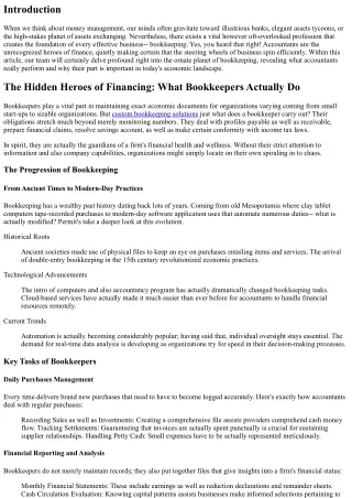 The Hidden Heroes of Financing: What Bookkeepers Really Do