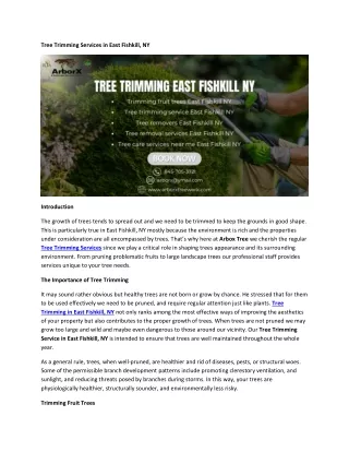 Tree Trimming Services in East Fishkill