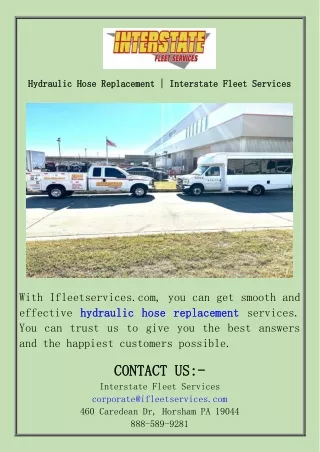 Hydraulic Hose Replacement  Interstate Fleet Services