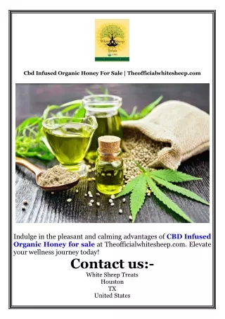 Cbd Infused Organic Honey For Sale  Theofficialwhitesheep.com