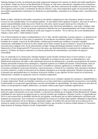 Santiago Santana Cazorla y su impacto en el desarrollo empresarial en Canarias.