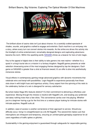 BrilliantBeamsBigVictoriesExploringTheOpticalWonderOfSlotMachines