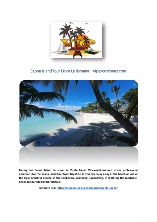 Saona Island Tour From La Romana | Vipexcursiones.com