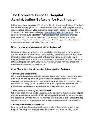 The Complete Guide to Hospital Administration Software for Healthcare
