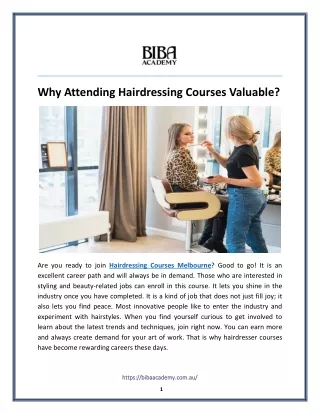 Why Attending Hairdressing Courses Valuable