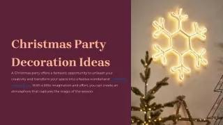 Christmas Party Decoration Ideas