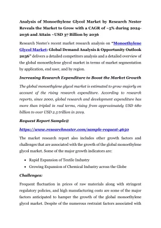 Monoethylene Glycol Market