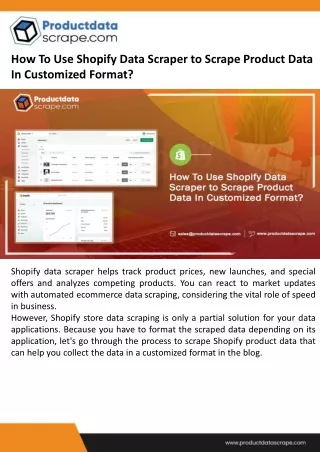 How To Use Shopify Data Scraper to Scrape Product Data In Customized Format