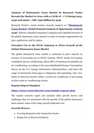 Elastomeric Foam Market