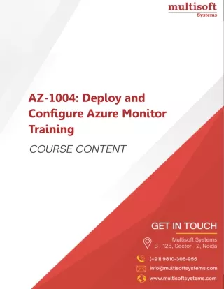 AZ-1004: Deploy and Configure Azure Monitor Training Course