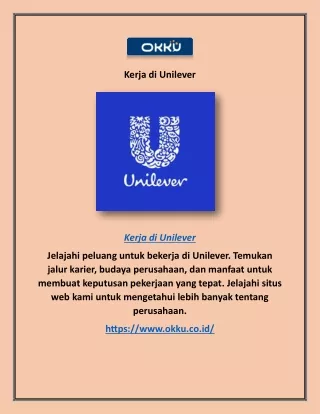 Kerja di Unilever