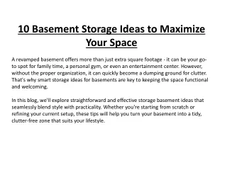 10 Basement Storage Ideas to Maximize Your Space