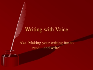 Writing with Voice