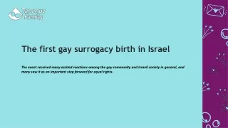 The first gay surrogacy birth in Israel