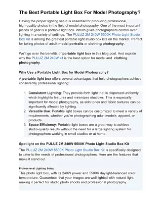 The Best Portable Light Box For Model Photography_