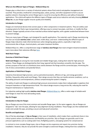 What are the different types of Flanges