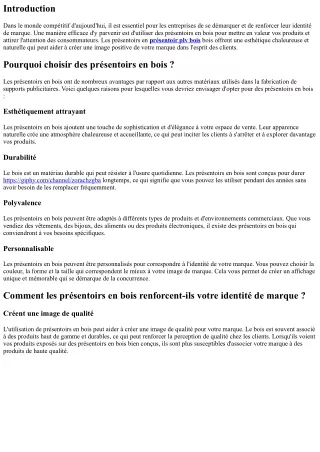 Comment les présentoirs en bois peuvent renforcer votre identité de marque