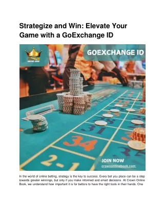 Strategize and Win_ Elevate Your Game with a GoExchange ID