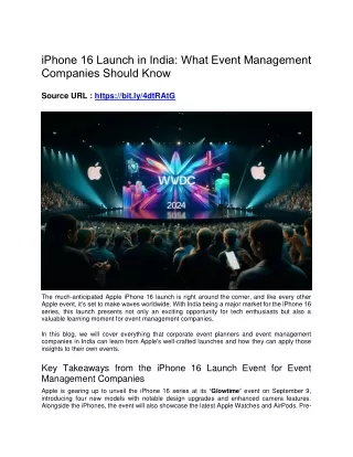 iPhone 16 Launch in India - What Event Management Companies Should Know