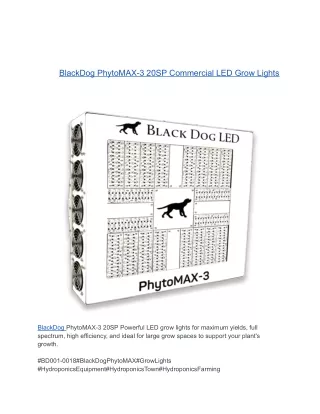 BlackDog PhytoMAX-3 20SP Commercial LED Grow Lights