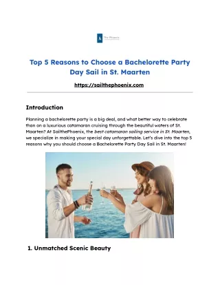 Top 5 Reasons to Choose a Bachelorette Party Day Sail in St