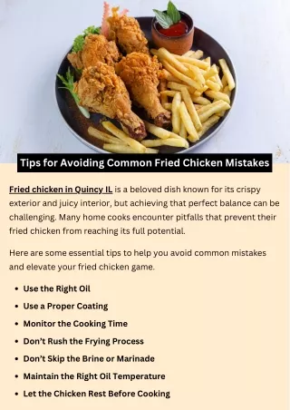 Tips for Avoiding Common Fried Chicken Mistakes