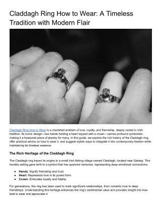 Claddagh Ring How to Wear_ A Timeless Tradition with Modern Flair