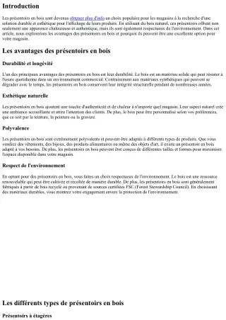 Les présentoirs en bois : une solution durable pour votre magasin