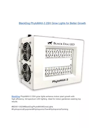 BlackDog PhytoMAX-3 2SH Grow Lights for Better Growth