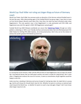 World Cup Rudi Völler not ruling out Jürgen Klopp as future of Germany coach