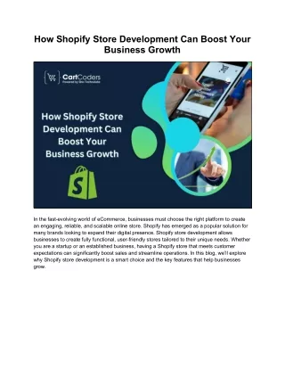 Unlocking Business Growth with Shopify Store Development